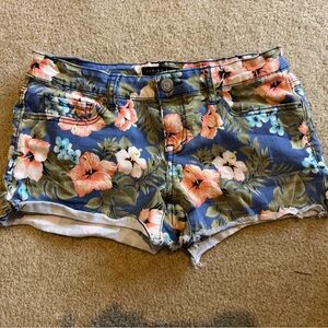 Aeropostale Floral Print Jean Shorts